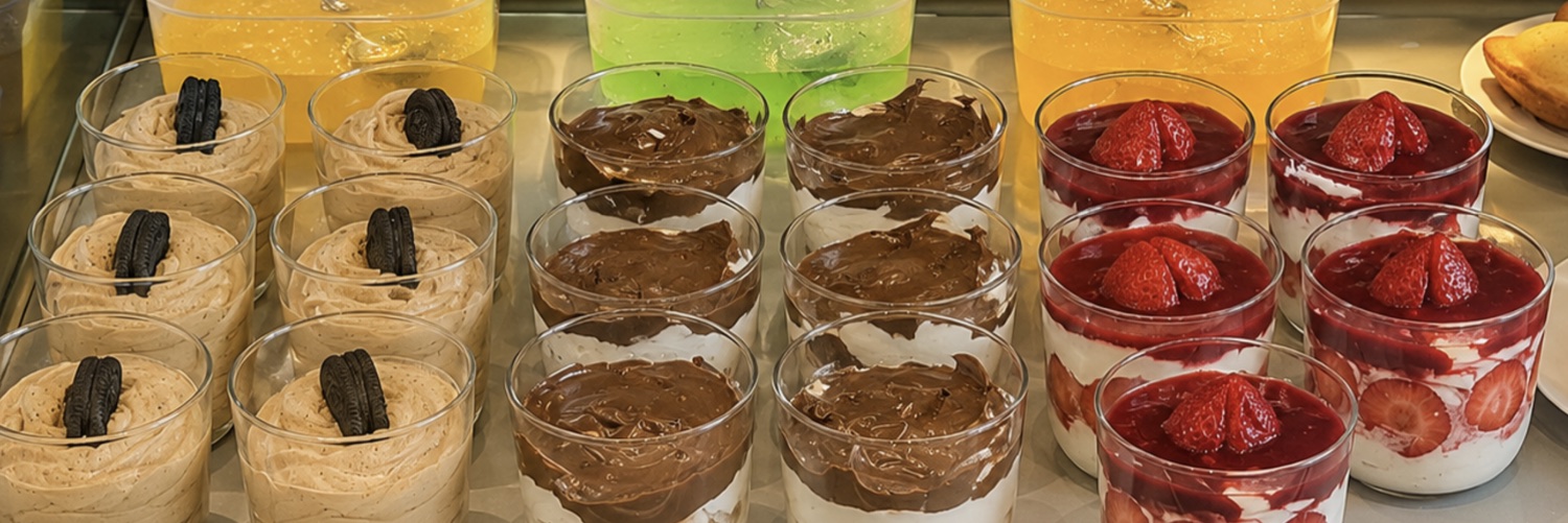 La vitrine de desserts maison de Chez Cali Coffee